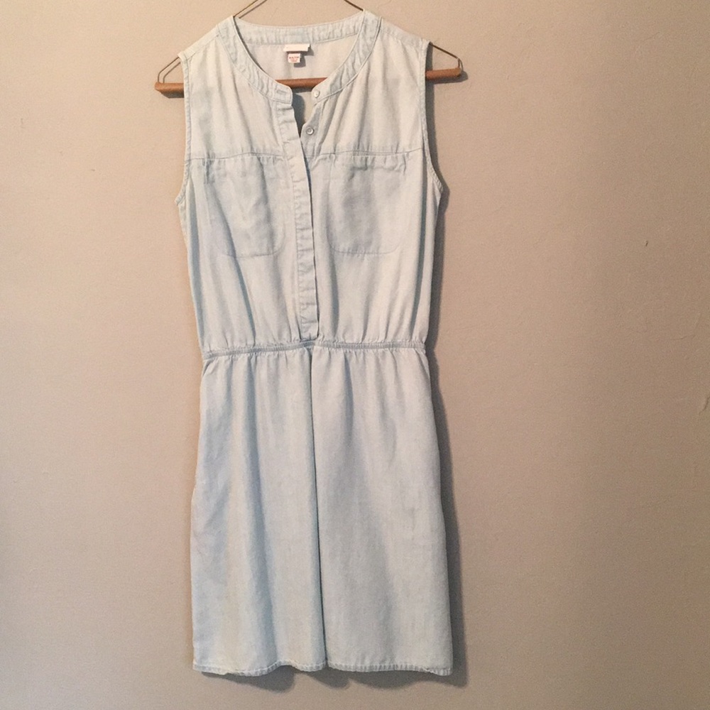 Denim Shirt Dress with Pockets